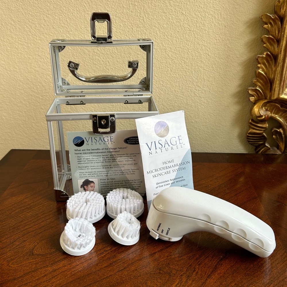 Visage Home micro dermabrasion kit with multiple size soft brushes